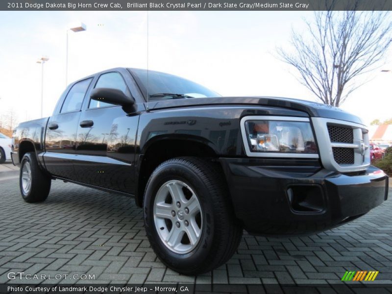 Brilliant Black Crystal Pearl / Dark Slate Gray/Medium Slate Gray 2011 Dodge Dakota Big Horn Crew Cab