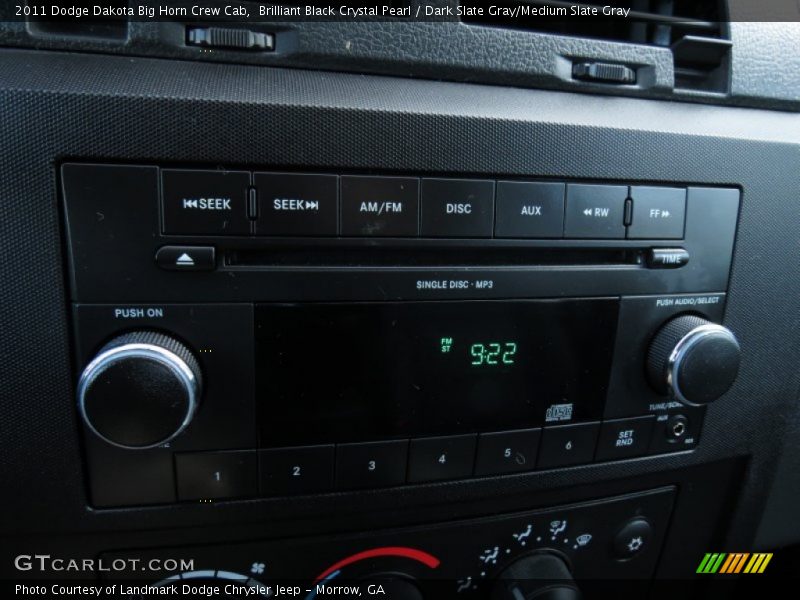 Brilliant Black Crystal Pearl / Dark Slate Gray/Medium Slate Gray 2011 Dodge Dakota Big Horn Crew Cab