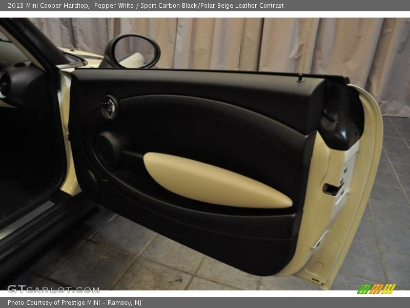 Pepper White / Sport Carbon Black/Polar Beige Leather Contrast 2013 Mini Cooper Hardtop