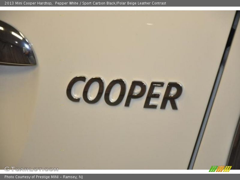 Pepper White / Sport Carbon Black/Polar Beige Leather Contrast 2013 Mini Cooper Hardtop