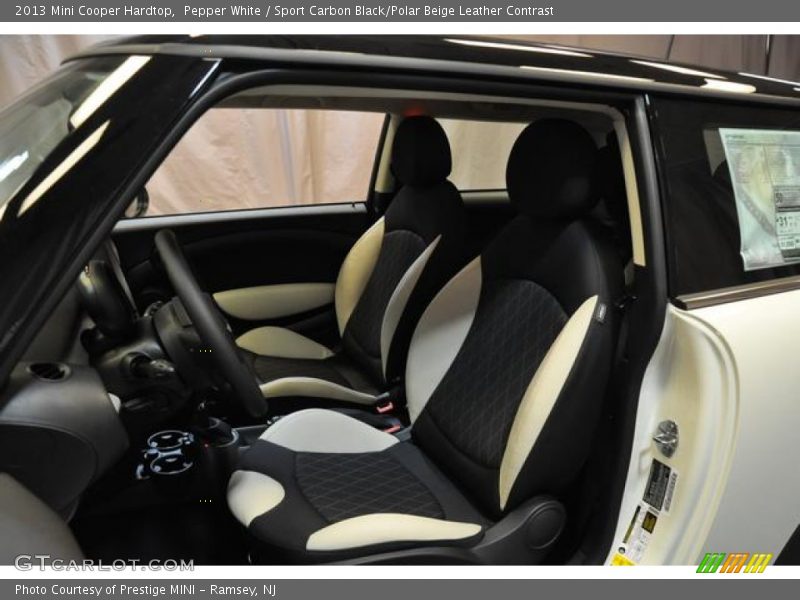 Pepper White / Sport Carbon Black/Polar Beige Leather Contrast 2013 Mini Cooper Hardtop
