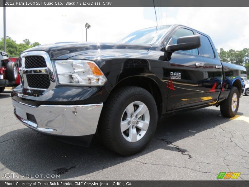 Black / Black/Diesel Gray 2013 Ram 1500 SLT Quad Cab