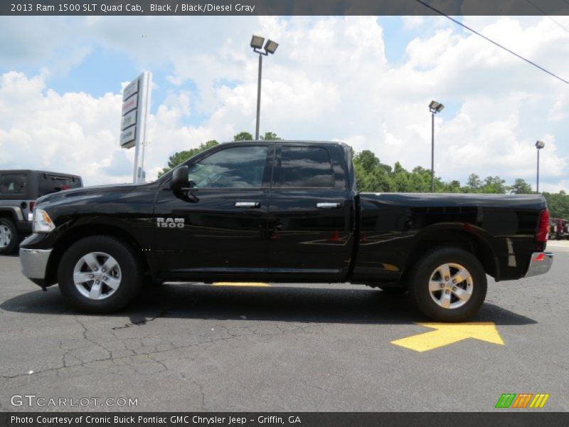 Black / Black/Diesel Gray 2013 Ram 1500 SLT Quad Cab