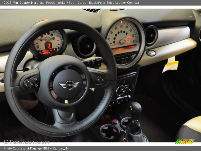 Pepper White / Sport Carbon Black/Polar Beige Leather Contrast 2013 Mini Cooper Hardtop
