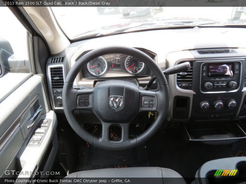 Black / Black/Diesel Gray 2013 Ram 1500 SLT Quad Cab