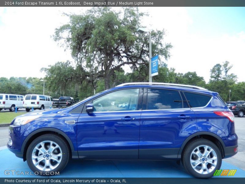 Deep Impact Blue / Medium Light Stone 2014 Ford Escape Titanium 1.6L EcoBoost
