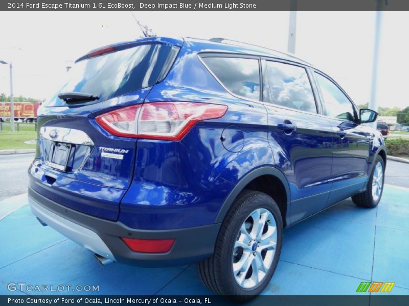 Deep Impact Blue / Medium Light Stone 2014 Ford Escape Titanium 1.6L EcoBoost
