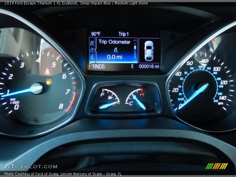 Deep Impact Blue / Medium Light Stone 2014 Ford Escape Titanium 1.6L EcoBoost