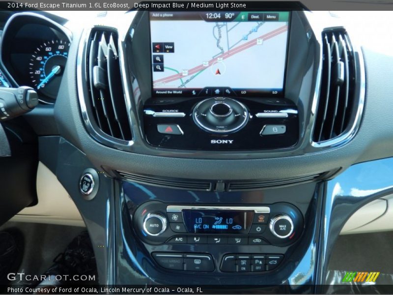 Deep Impact Blue / Medium Light Stone 2014 Ford Escape Titanium 1.6L EcoBoost