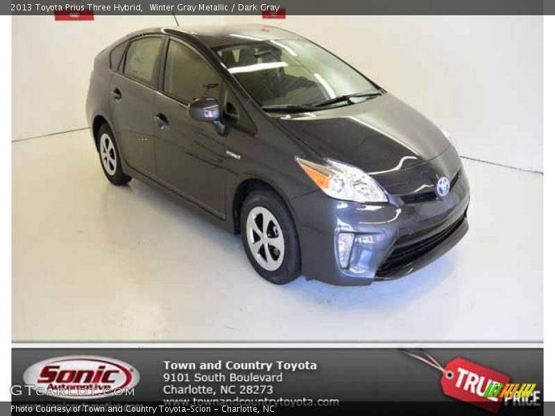 Winter Gray Metallic / Dark Gray 2013 Toyota Prius Three Hybrid