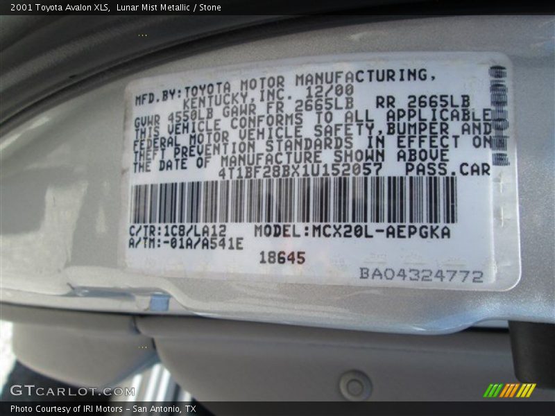 Lunar Mist Metallic / Stone 2001 Toyota Avalon XLS