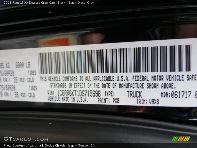 Black / Black/Diesel Gray 2013 Ram 1500 Express Crew Cab