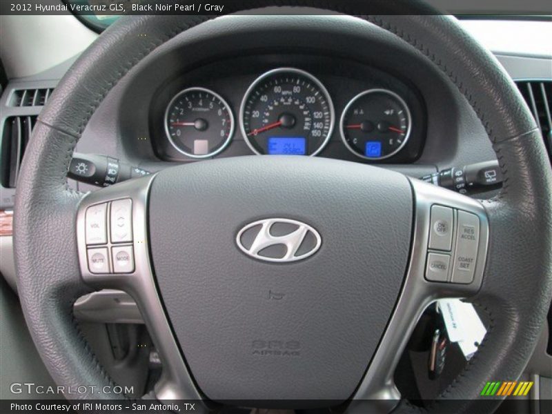 Black Noir Pearl / Gray 2012 Hyundai Veracruz GLS