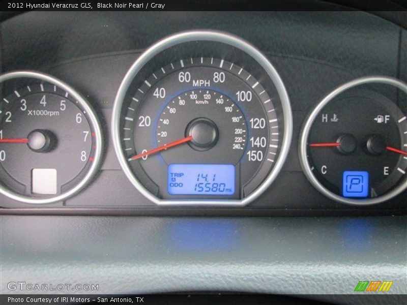 Black Noir Pearl / Gray 2012 Hyundai Veracruz GLS