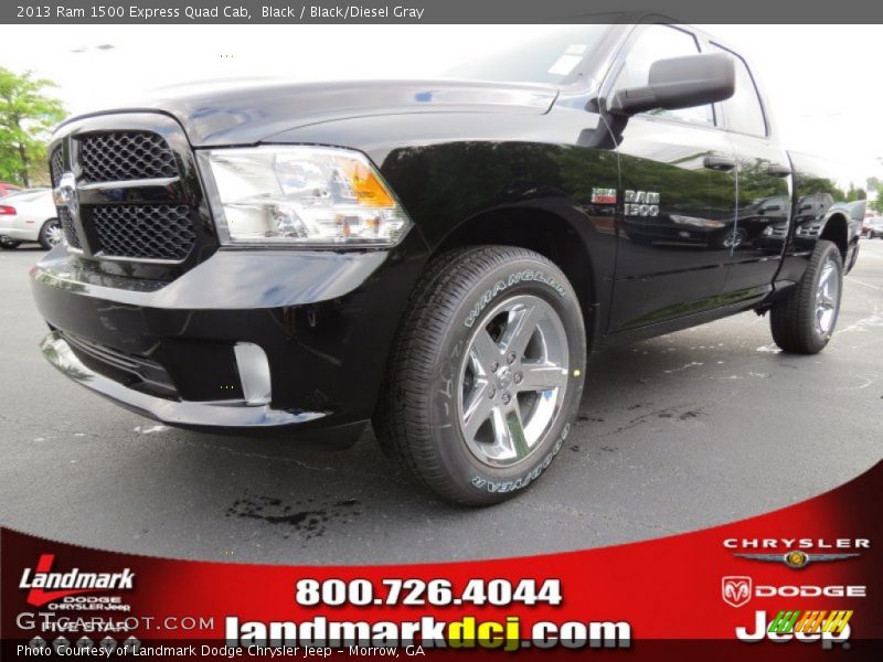 Black / Black/Diesel Gray 2013 Ram 1500 Express Quad Cab