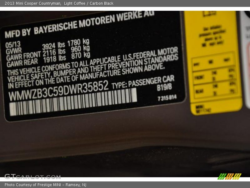 Light Coffee / Carbon Black 2013 Mini Cooper Countryman
