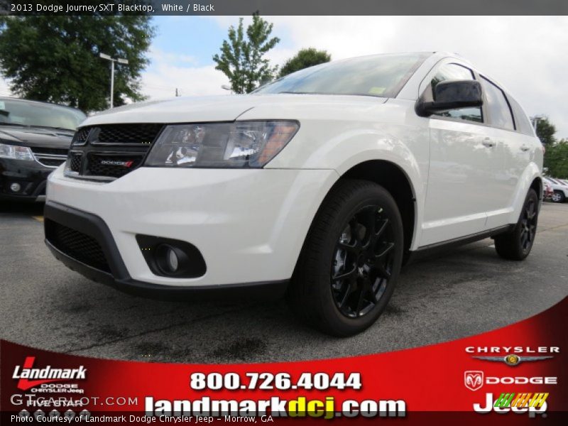 White / Black 2013 Dodge Journey SXT Blacktop