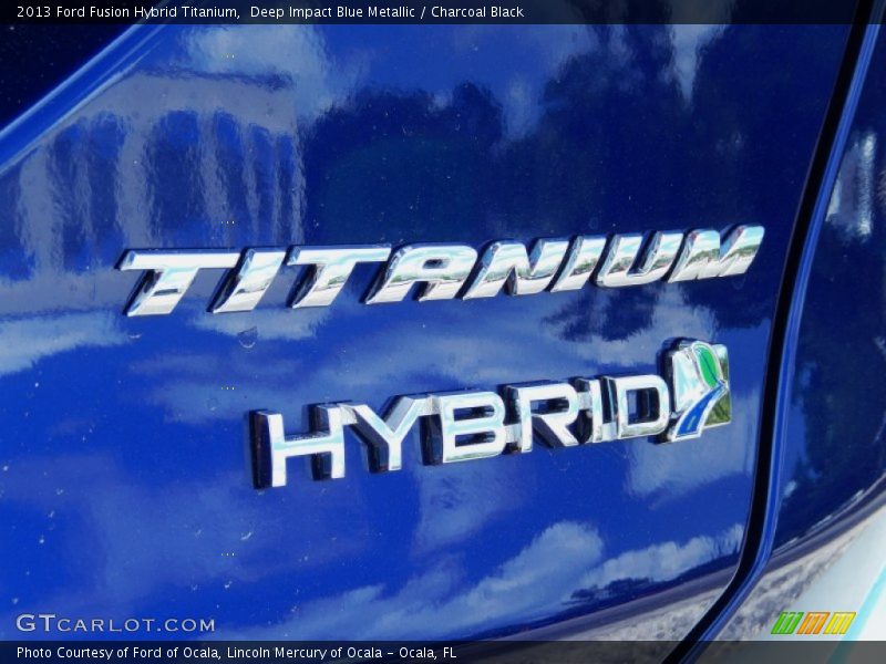 Deep Impact Blue Metallic / Charcoal Black 2013 Ford Fusion Hybrid Titanium