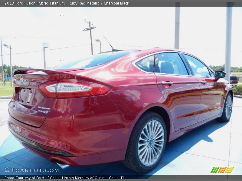 Ruby Red Metallic / Charcoal Black 2013 Ford Fusion Hybrid Titanium