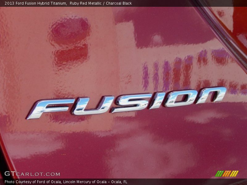 Ruby Red Metallic / Charcoal Black 2013 Ford Fusion Hybrid Titanium