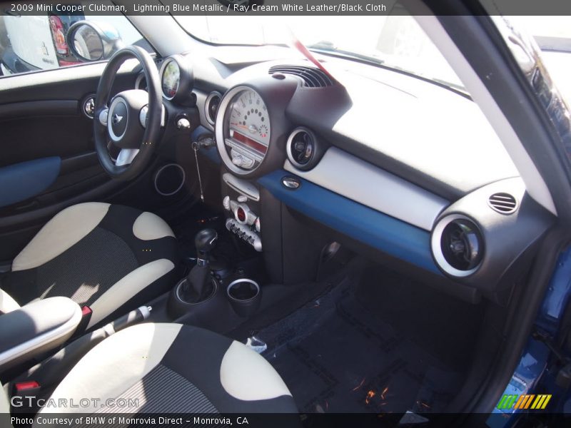 Lightning Blue Metallic / Ray Cream White Leather/Black Cloth 2009 Mini Cooper Clubman