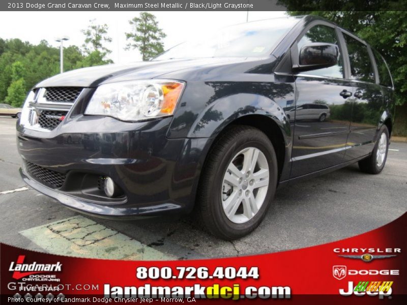 Maximum Steel Metallic / Black/Light Graystone 2013 Dodge Grand Caravan Crew