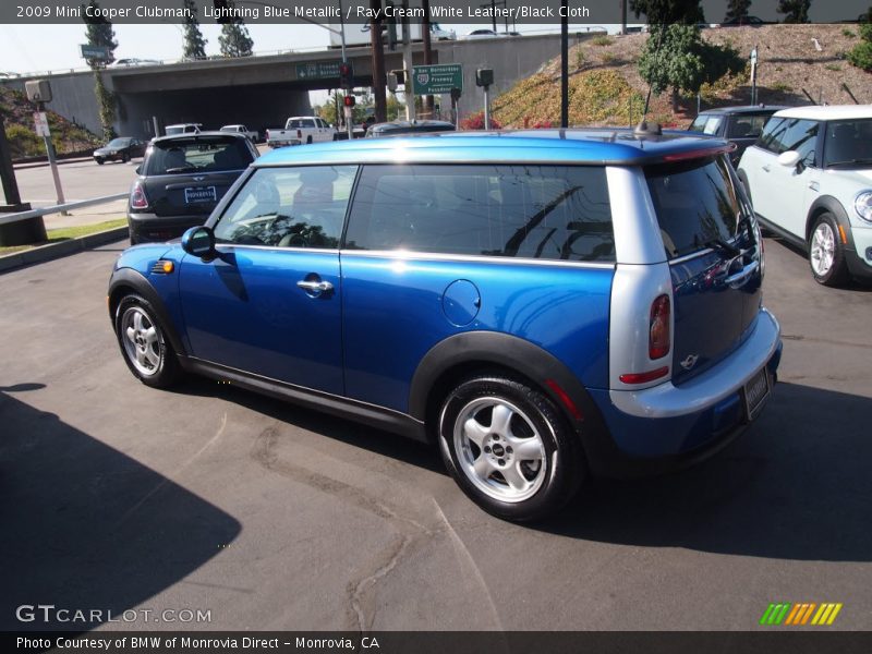 Lightning Blue Metallic / Ray Cream White Leather/Black Cloth 2009 Mini Cooper Clubman