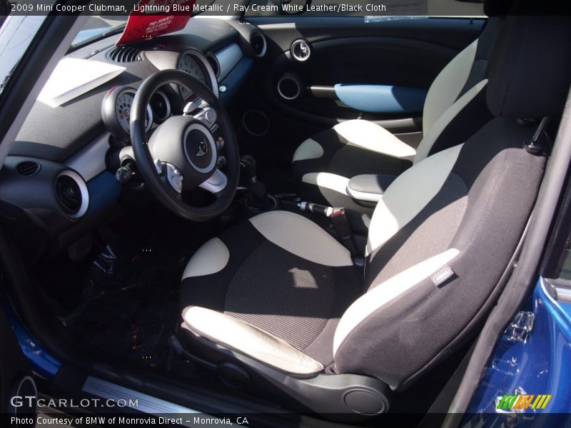 Lightning Blue Metallic / Ray Cream White Leather/Black Cloth 2009 Mini Cooper Clubman