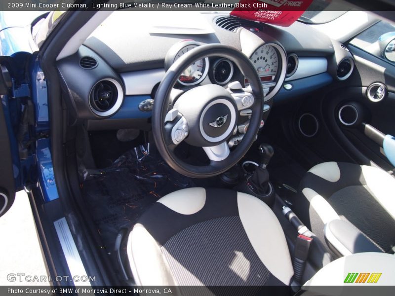 Lightning Blue Metallic / Ray Cream White Leather/Black Cloth 2009 Mini Cooper Clubman