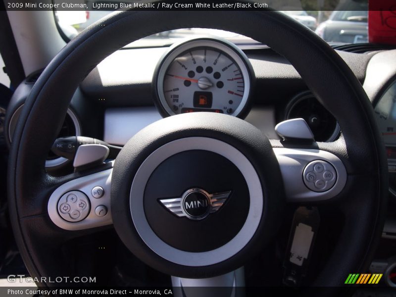 Lightning Blue Metallic / Ray Cream White Leather/Black Cloth 2009 Mini Cooper Clubman