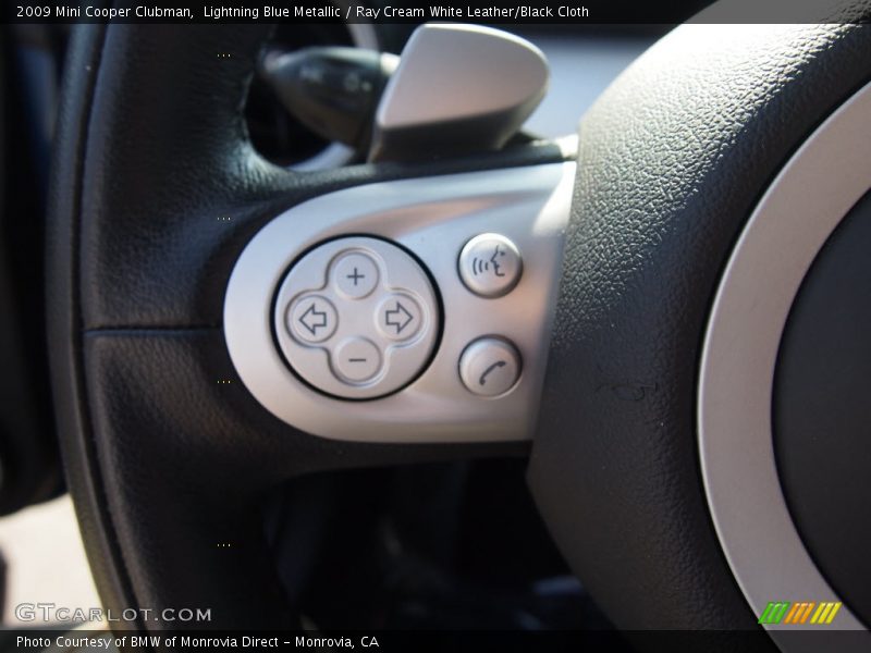 Lightning Blue Metallic / Ray Cream White Leather/Black Cloth 2009 Mini Cooper Clubman