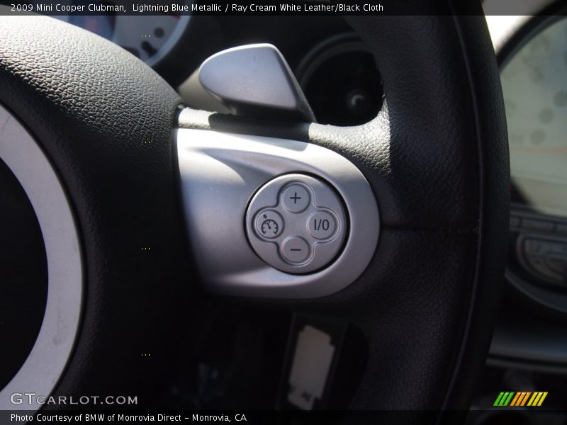 Lightning Blue Metallic / Ray Cream White Leather/Black Cloth 2009 Mini Cooper Clubman