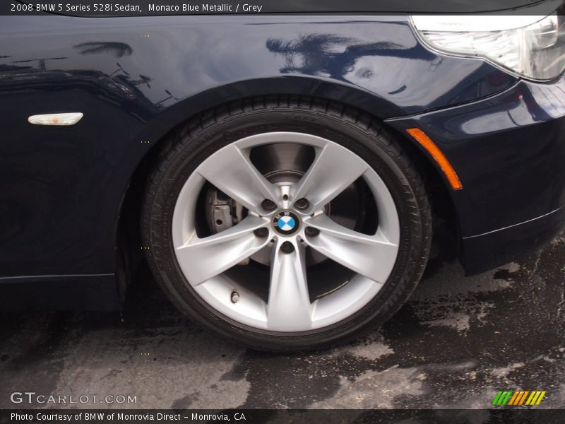 Monaco Blue Metallic / Grey 2008 BMW 5 Series 528i Sedan