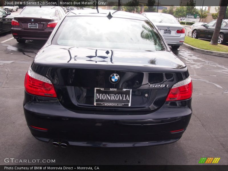 Monaco Blue Metallic / Grey 2008 BMW 5 Series 528i Sedan