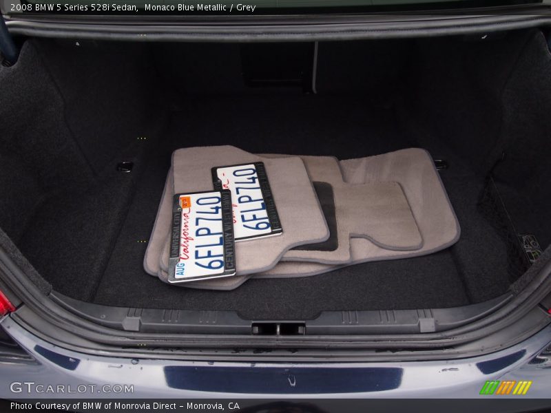 Monaco Blue Metallic / Grey 2008 BMW 5 Series 528i Sedan