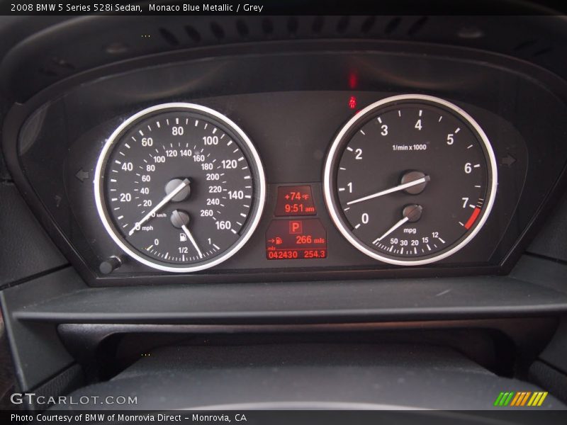 Monaco Blue Metallic / Grey 2008 BMW 5 Series 528i Sedan