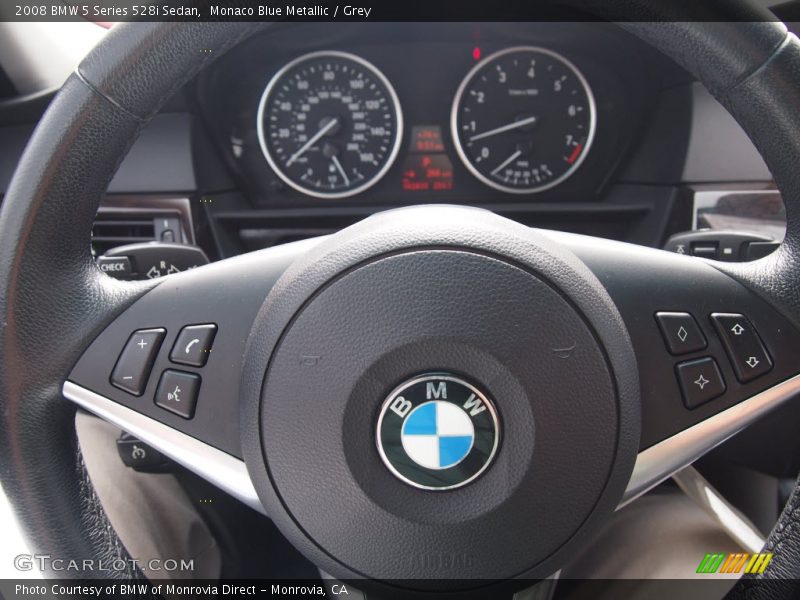 Monaco Blue Metallic / Grey 2008 BMW 5 Series 528i Sedan