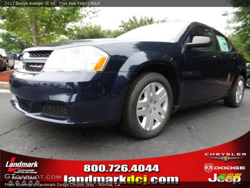 True Blue Pearl / Black 2013 Dodge Avenger SE V6