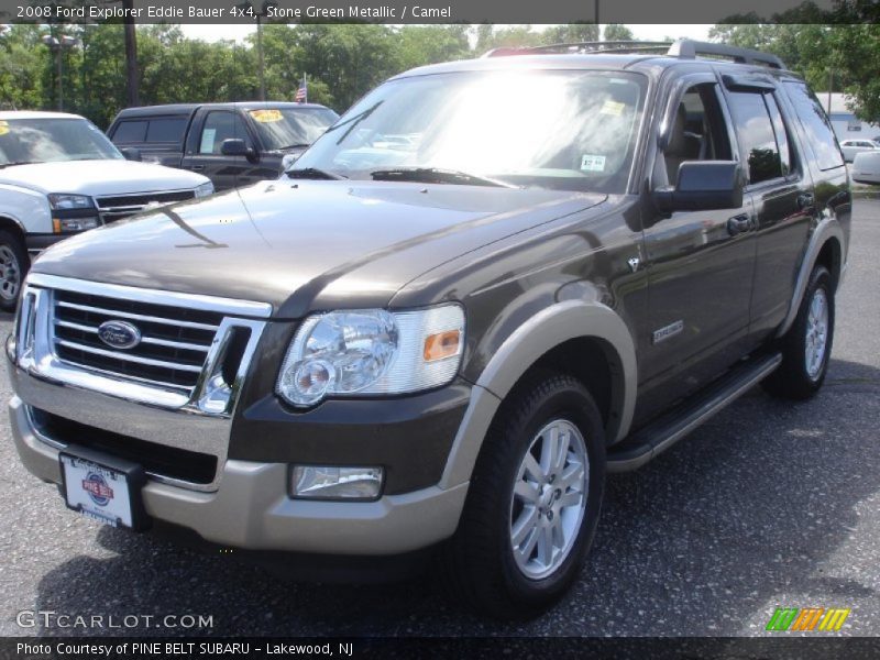 Stone Green Metallic / Camel 2008 Ford Explorer Eddie Bauer 4x4