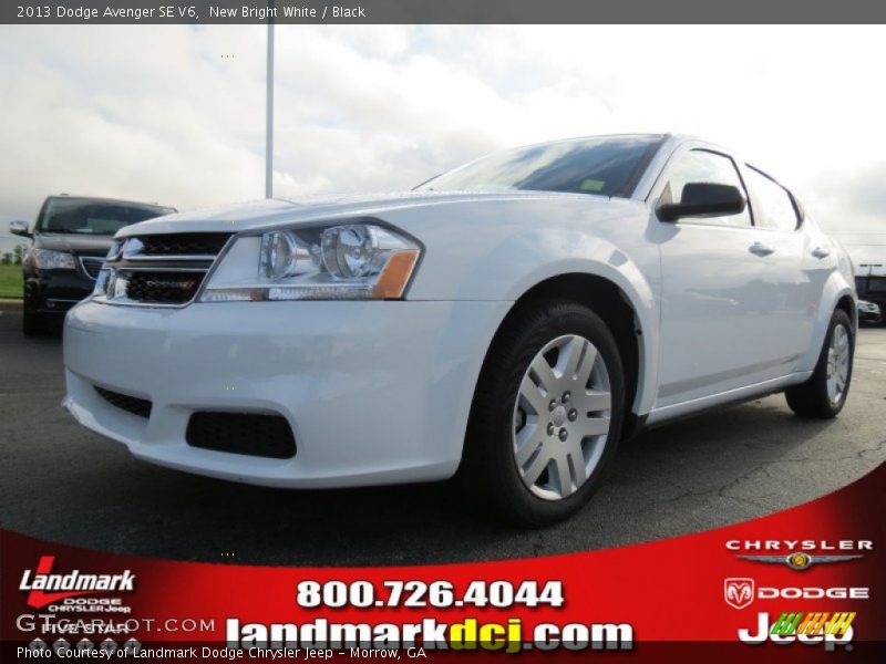 New Bright White / Black 2013 Dodge Avenger SE V6