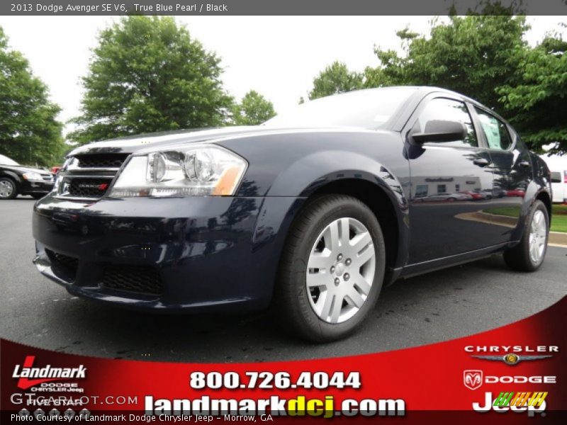 True Blue Pearl / Black 2013 Dodge Avenger SE V6