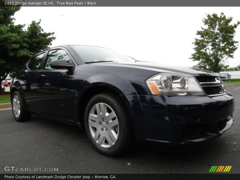 True Blue Pearl / Black 2013 Dodge Avenger SE V6