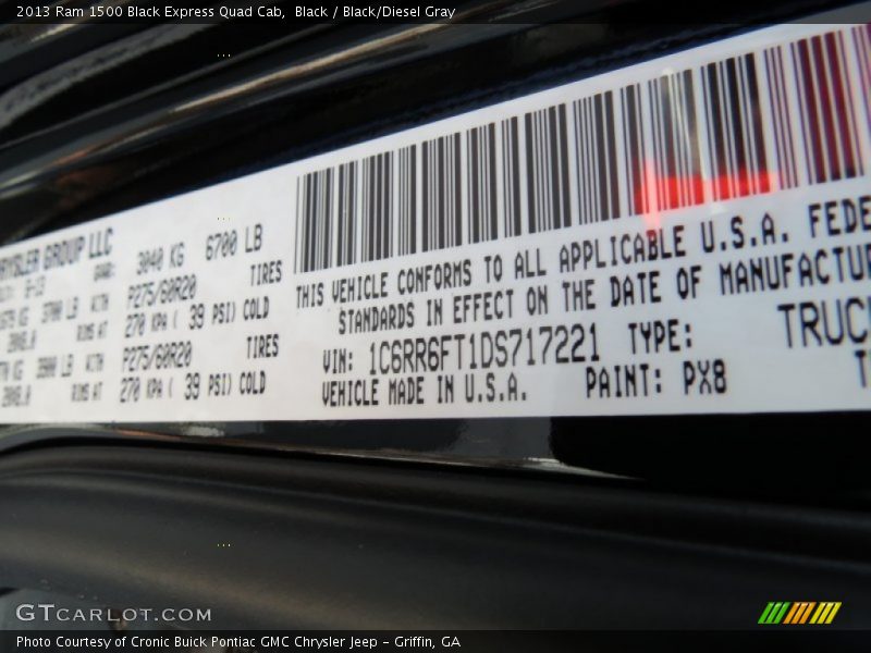 2013 1500 Black Express Quad Cab Black Color Code PX8