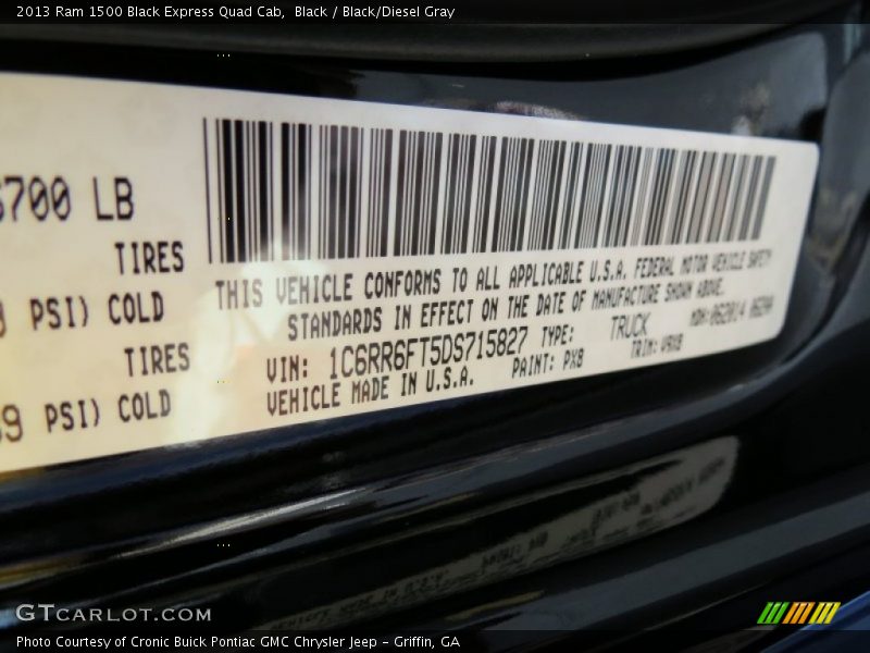2013 1500 Black Express Quad Cab Black Color Code PX8