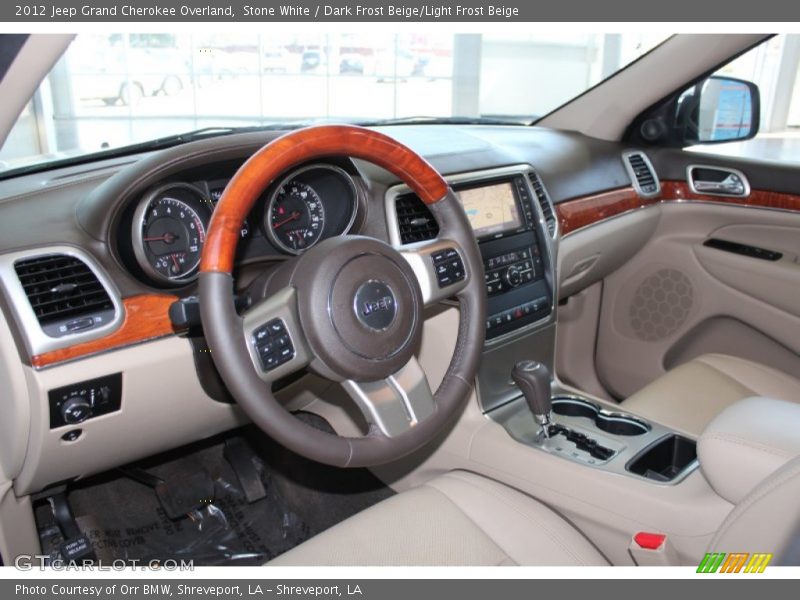 Stone White / Dark Frost Beige/Light Frost Beige 2012 Jeep Grand Cherokee Overland
