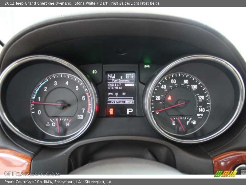 Stone White / Dark Frost Beige/Light Frost Beige 2012 Jeep Grand Cherokee Overland
