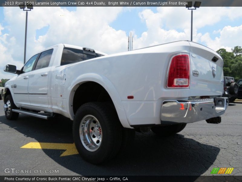 Bright White / Canyon Brown/Light Frost Beige 2013 Ram 3500 Laramie Longhorn Crew Cab 4x4 Dually