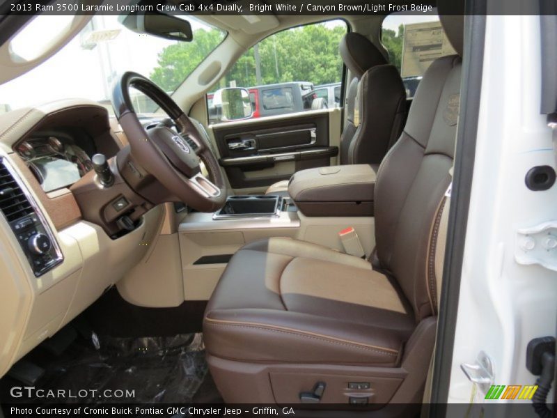 Front Seat of 2013 3500 Laramie Longhorn Crew Cab 4x4 Dually