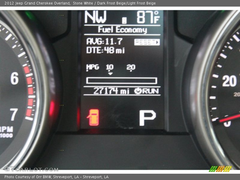 Stone White / Dark Frost Beige/Light Frost Beige 2012 Jeep Grand Cherokee Overland