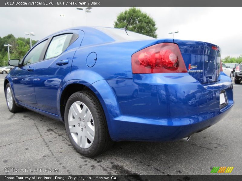Blue Streak Pearl / Black 2013 Dodge Avenger SE V6